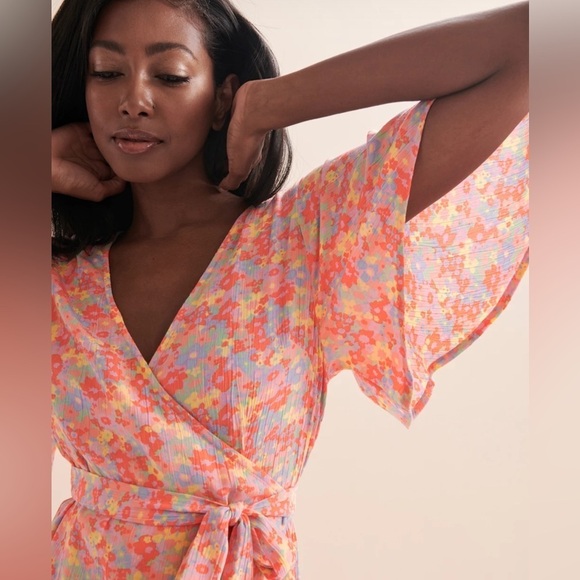 🔆BILLABONG🔆 ALL FOR YOU 2 WRAP DRESS adjustable, beach, activewear, floral - Picture 3 of 13